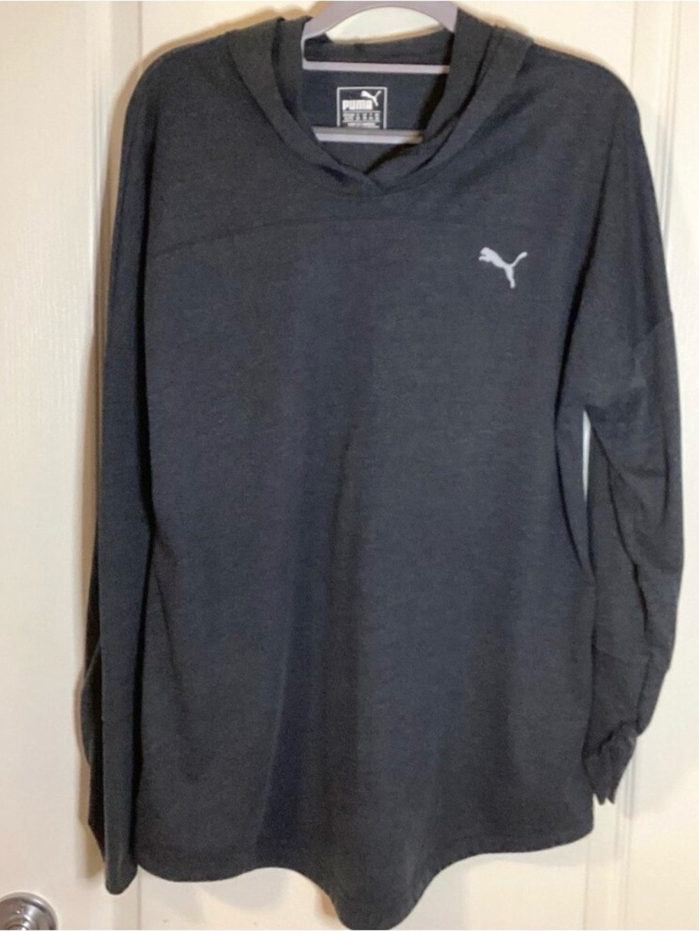 Puma Charcoal Gray Pullover Hoodie with Puma Cat Logo